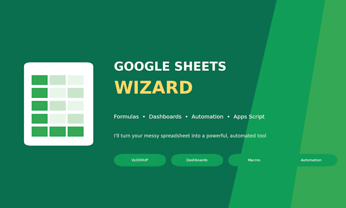 be your google sheets expert and excel wizard