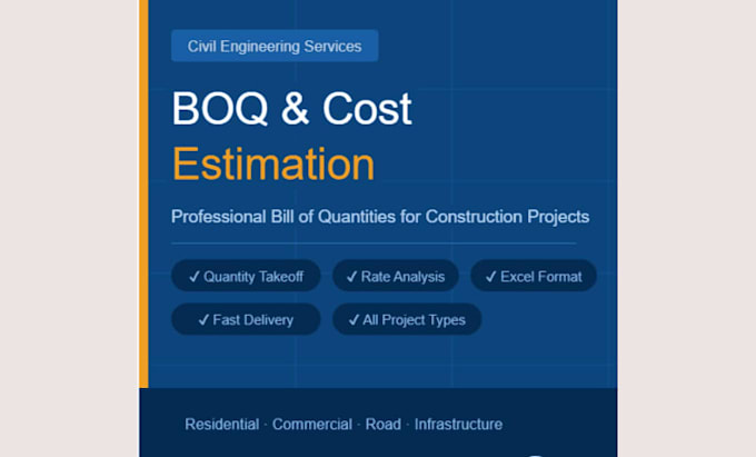 prepare boq and cost estimation for civil construction project