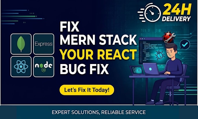 debug and fix react node js javascript and mern stack bugs