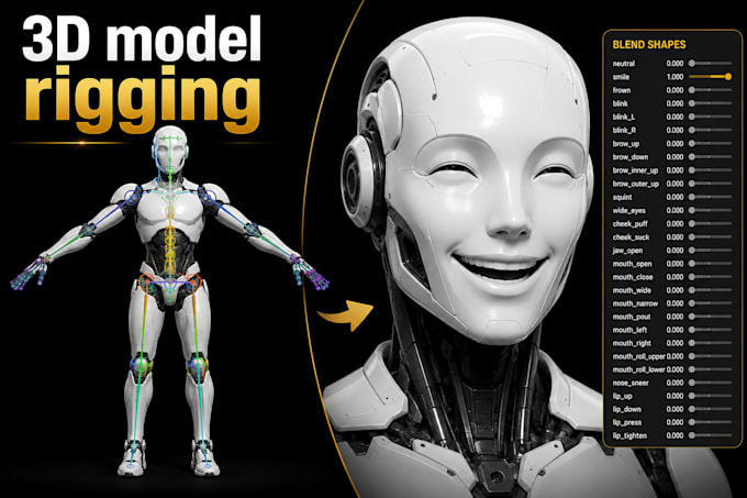make body rig and facial blend shapes for your character