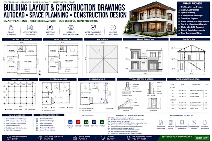 building layout construction drawing autocad space planning construction design