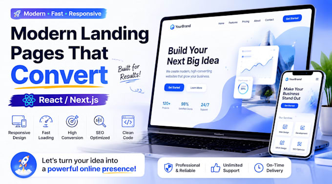 build a modern responsive website or landing page