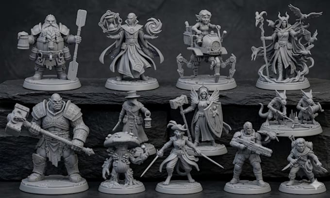 sculpt custom tabletop model 3d miniature model dnd warhammer stl for 3d print