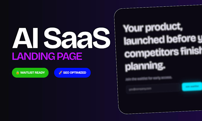build an ai saas landing page with waitlist and SEO
