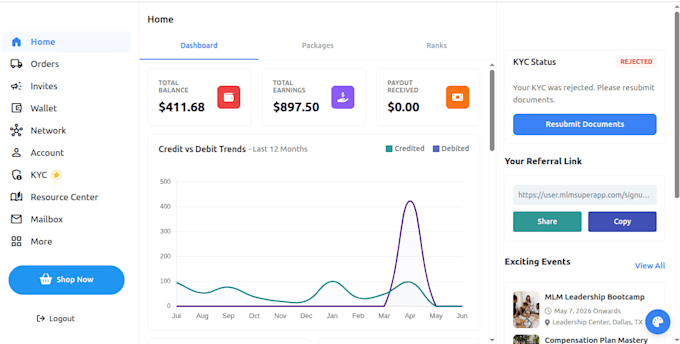develop custom MLM software and compensation plans