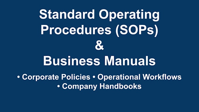 write professional sops and business manuals