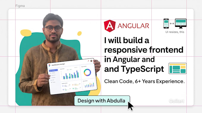 build a responsive frontend in angular and typescript