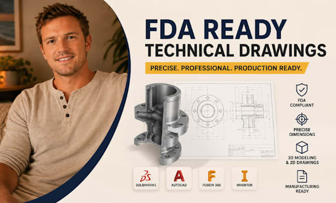 fda technical drawing package, medical device cad drawing, product cad