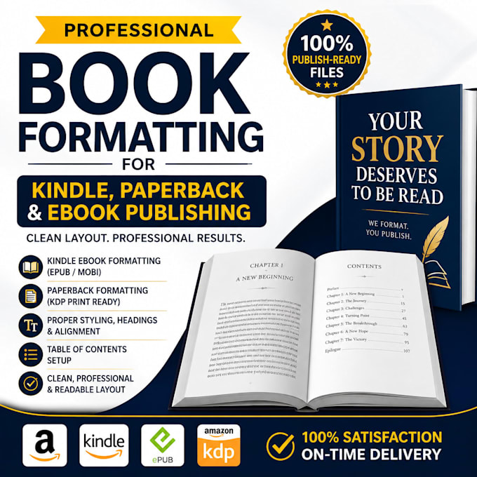 professionally format and layout your book for amazon KDP