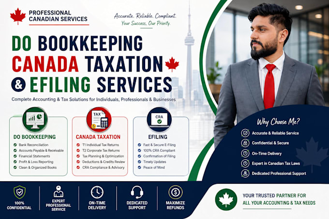 do bookkeeping, canada taxation and efiling