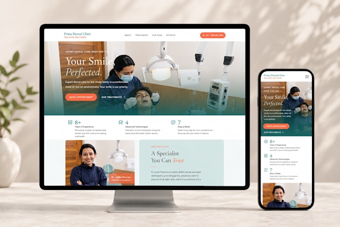 build and launch a website for dental clinic, dentist website