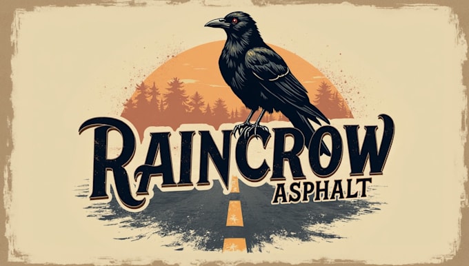 do make raincrow asphalt vintage logo design