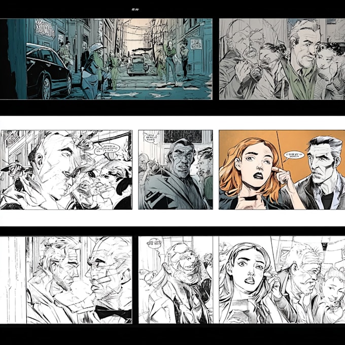 draew a comic book page art