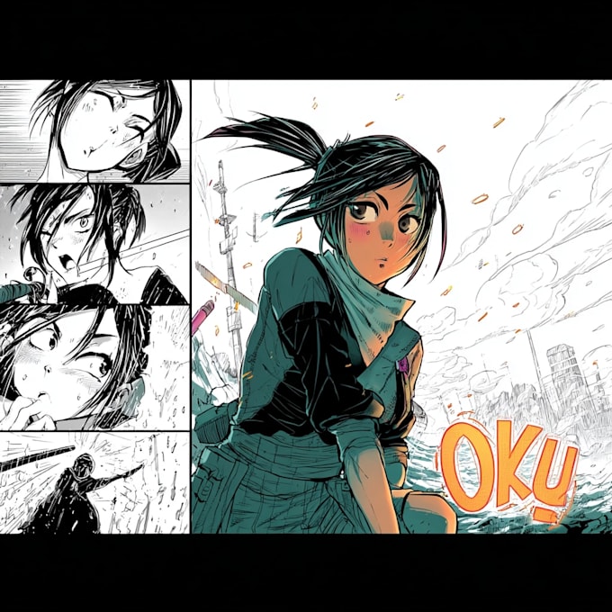 draw funny comedy manga comic pages and scenes