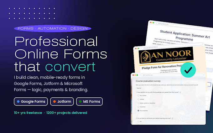 create google form, fotform survey and microsoft form with logic