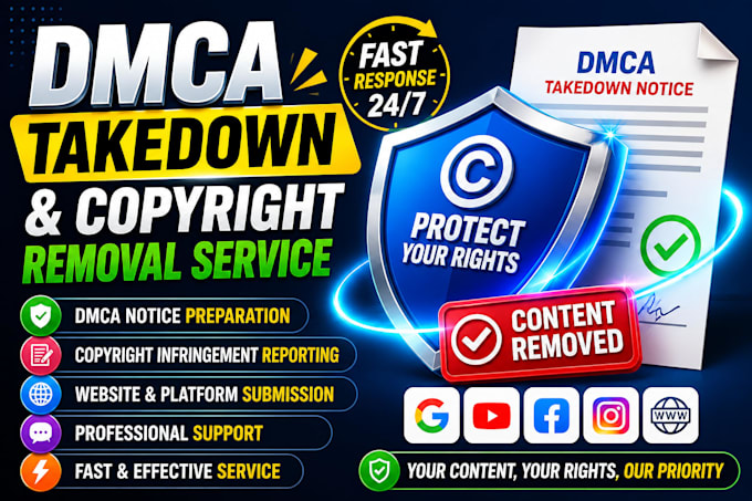 remove infringing, harassing, defaming and copyright content under dmca