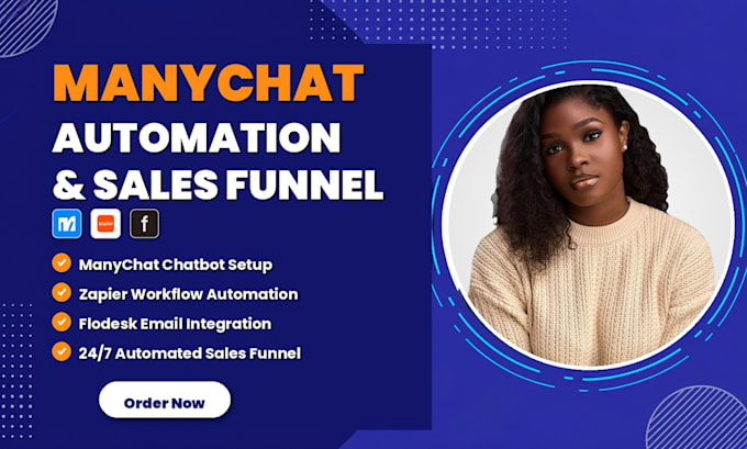 build manychat automation zapier integration flodesk sales funnel