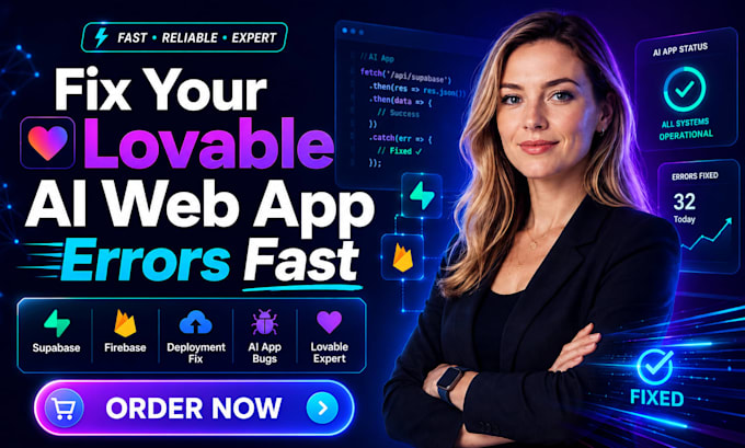 fix lovable ai webapp errors supabase, firebase errors lovable expert bug fixing
