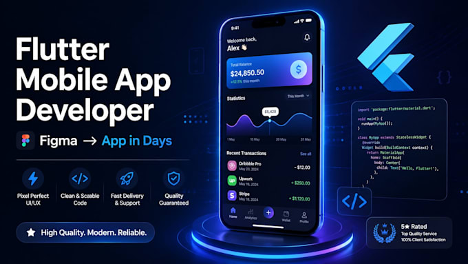 convert your design into a flutter mobile app