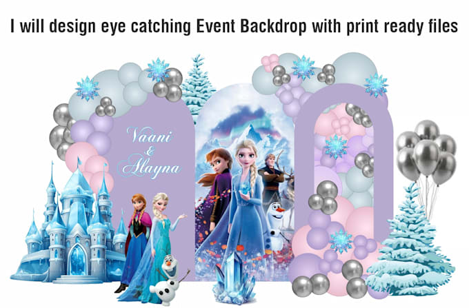 design eye catching event backdrop with print ready files