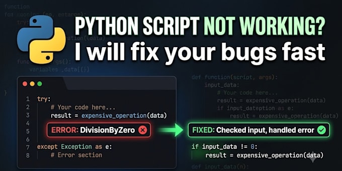 fix bugs in your python script and improve your code