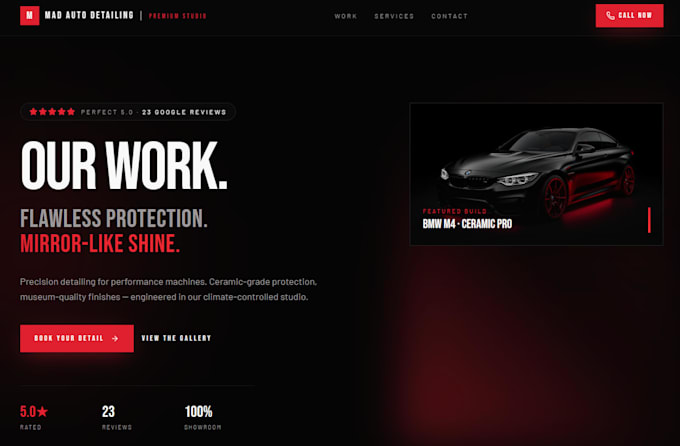 design a premium dark mode landing page or modern website