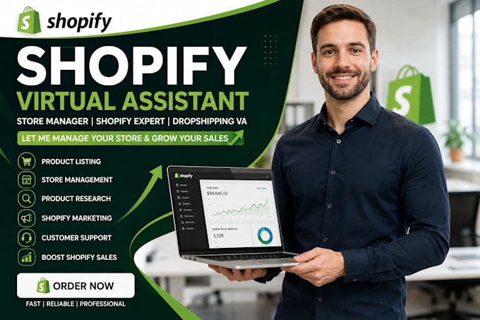 be your shopify virtual assistant shopify store manager and dropshipping VA