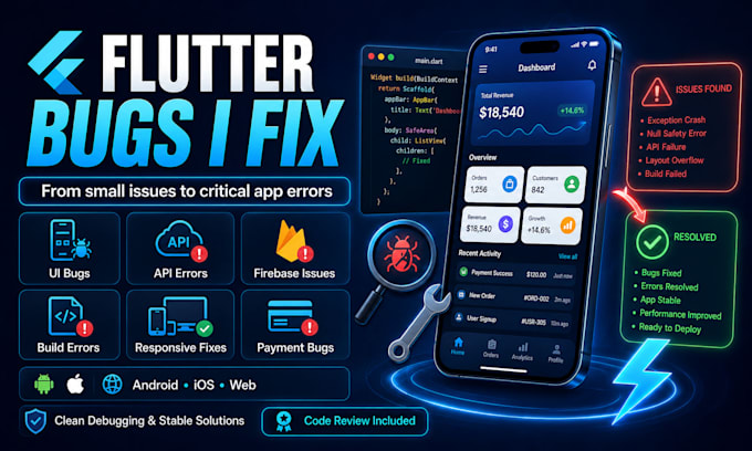 fix flutter app bugs, crashes and performance issues
