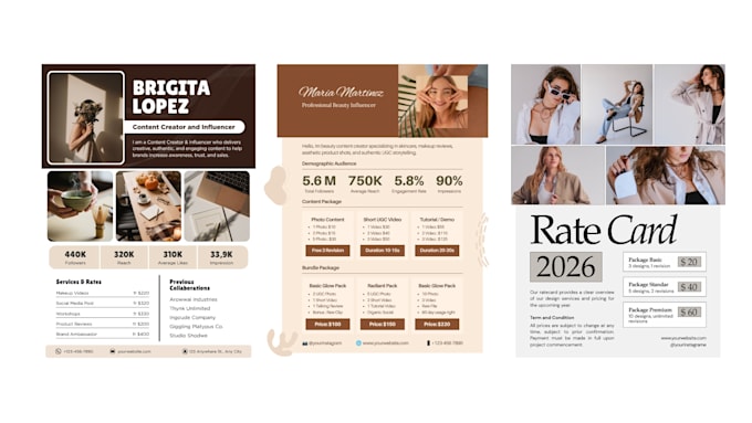 make a press kit or media kit for brands, blog, influencer
