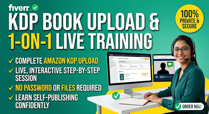 upload your book to amazon KDP and provide KDP training