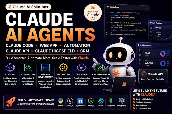 claude ai agents claude code web app automation claude API claude higgsfield crm