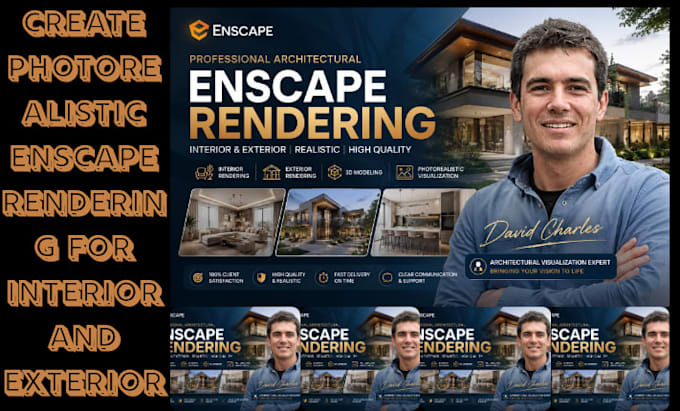 create photorealistic enscape rendering for interior and exterior
