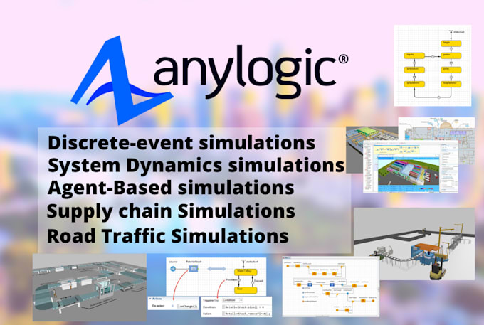 build anylogic simulation for manufacturing, queues, and conveyors