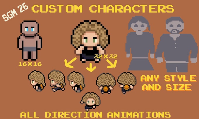 create pixel art characters and animations