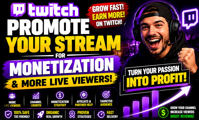 promote your twitch stream for monetization and more live viewers