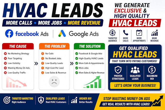 generate hvac leads and boost sales with facebook and google ads