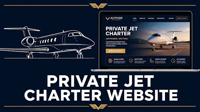 design a high converting private jet charter website for aviation operators