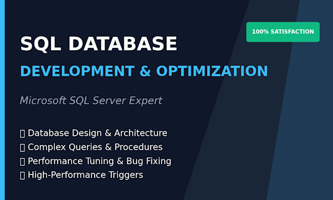 design, develop, and program high performance sql database