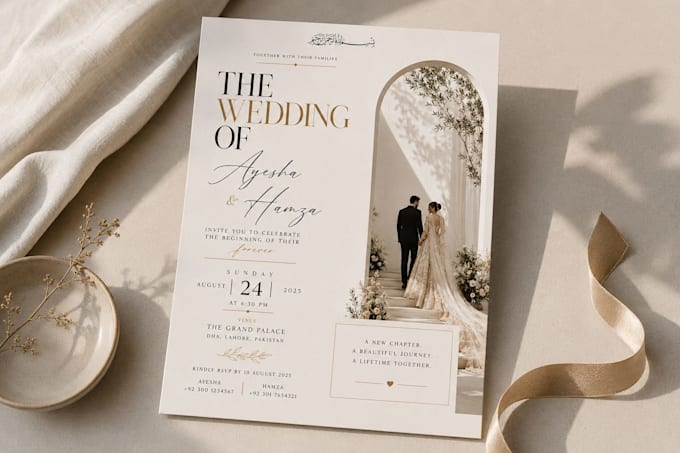 design luxury wedding digital invitation cards