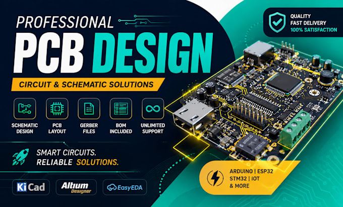 design professional pcb, circuit and schematic projects