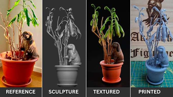 create a custom 3d animal or pet model for 3d printing
