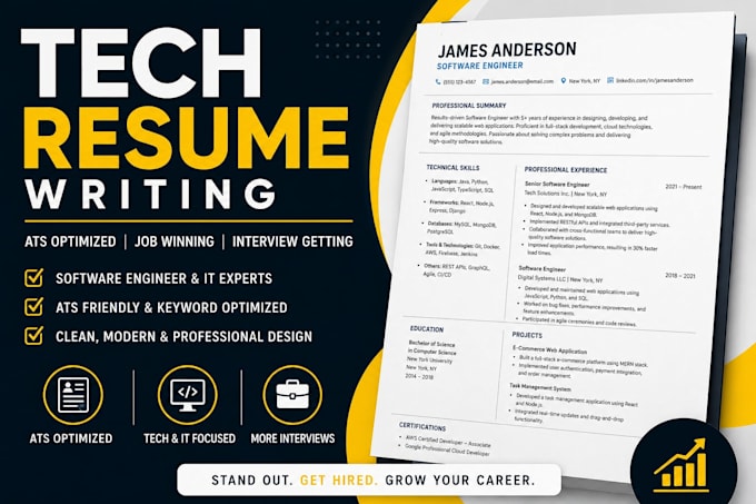 write ats optimized software engineer, IT and tech resume