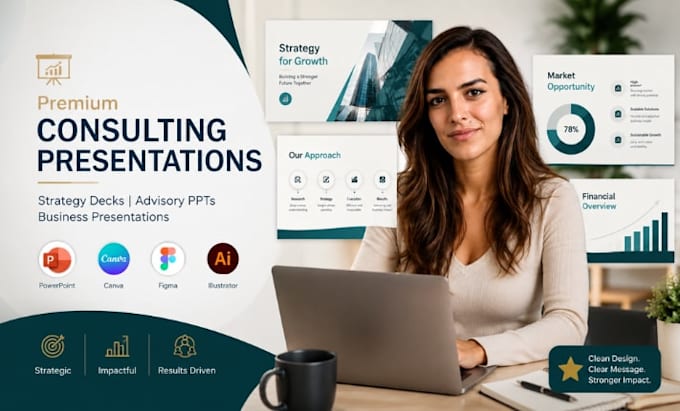 create consulting presentation design strategy deck advisory PPT