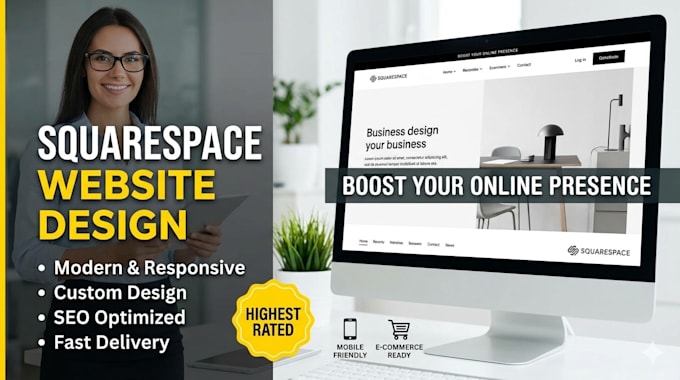 do modern sqaurespace website or redesign, business website development