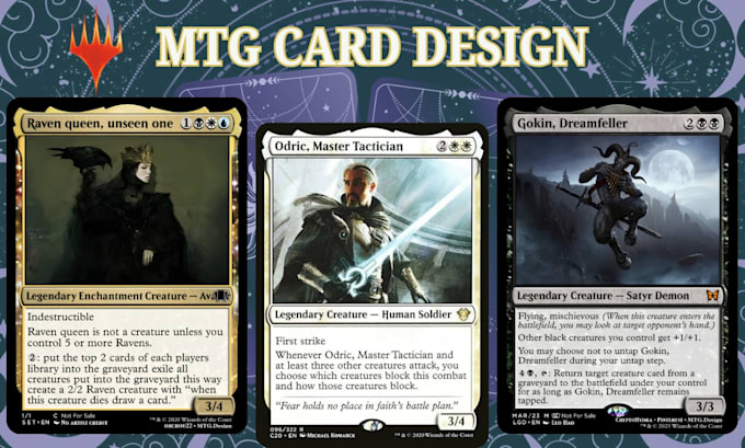 design mtg card deck, trading card, edh commader deck, fantasy card