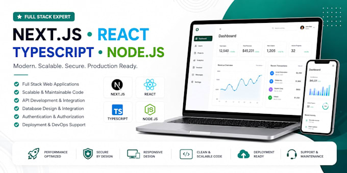 build a nextjs react typescript web app with nodejs backend