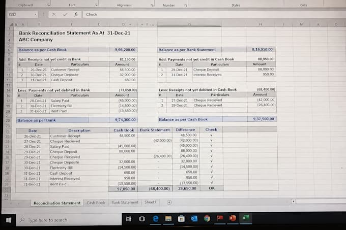 do bank reconciliation, bookkeeping, transaction updates