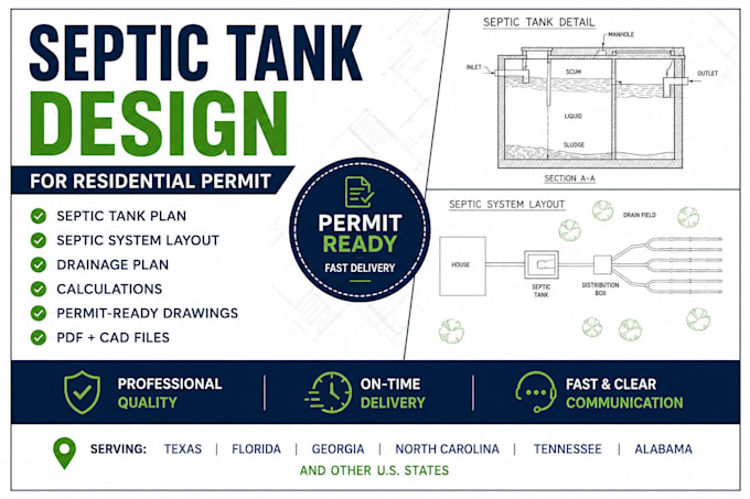 design septic tank for residential building permit