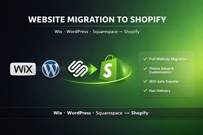 migrate wix to shopify wordpress to shopify squarespace to shopify