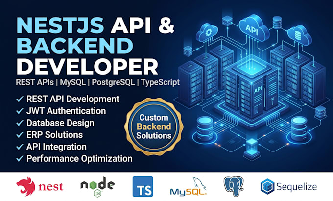 develop rest API using nestjs, node js, mysql and postgresql